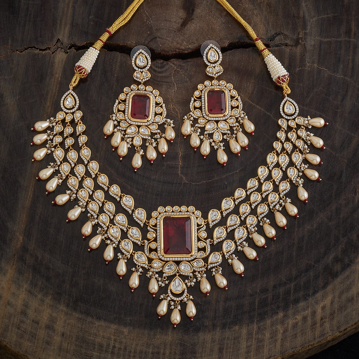 Kundan Necklace 163992 - Image 5