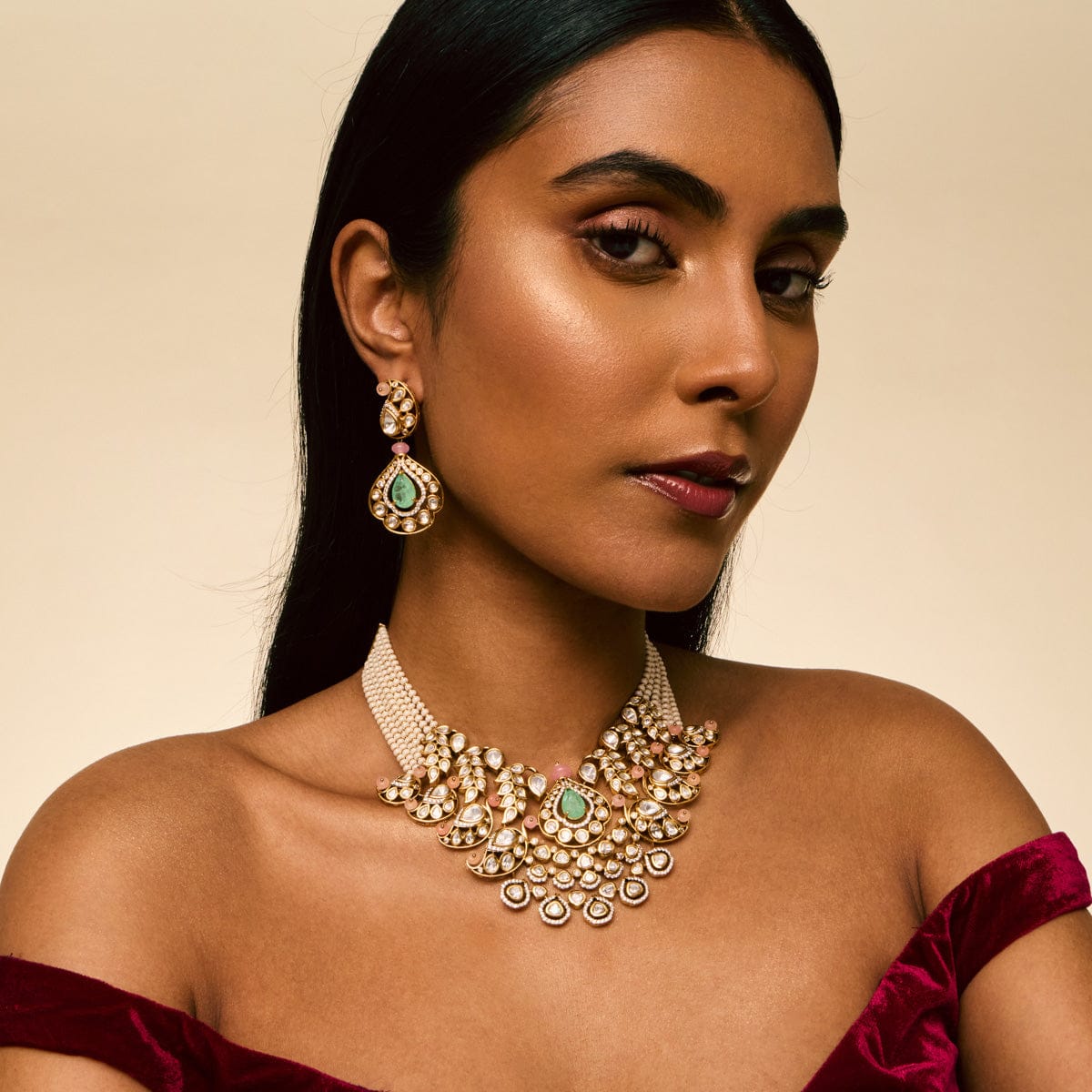 Kundan Necklace 164012 - Image 7