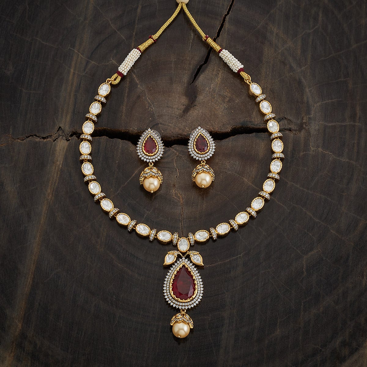 Kundan Necklace 173036 - Image 8