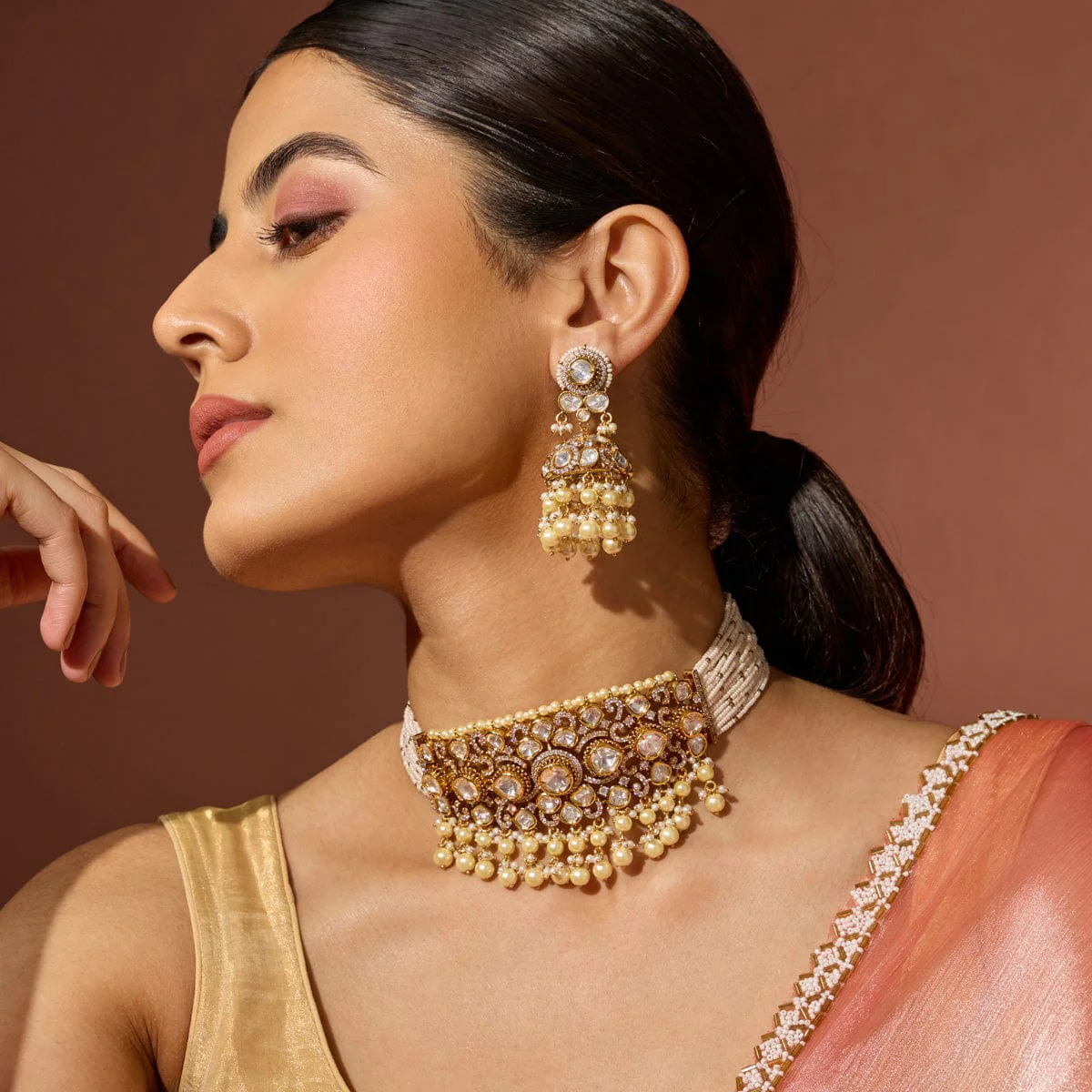 Kundan Necklace 187880 - Image 3