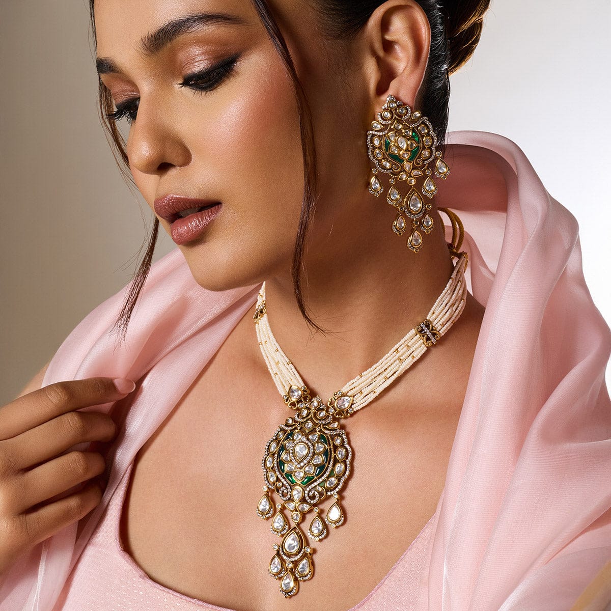 Kundan Necklace 189207 - Image 8