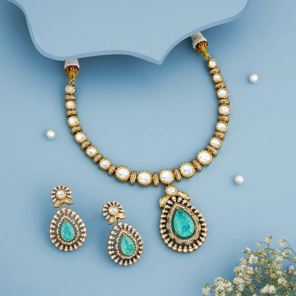 Kundan Necklace 191748 - Image 12