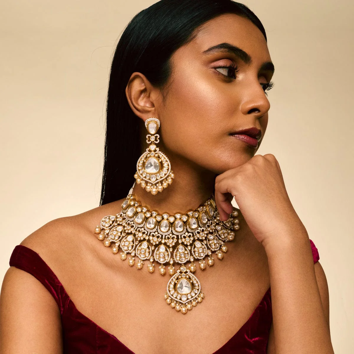 Kundan Necklace 193728 - Image 3