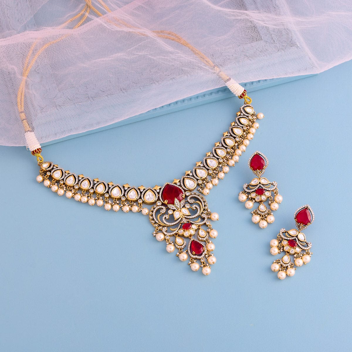 Kundan Necklace 194013 - Image 2