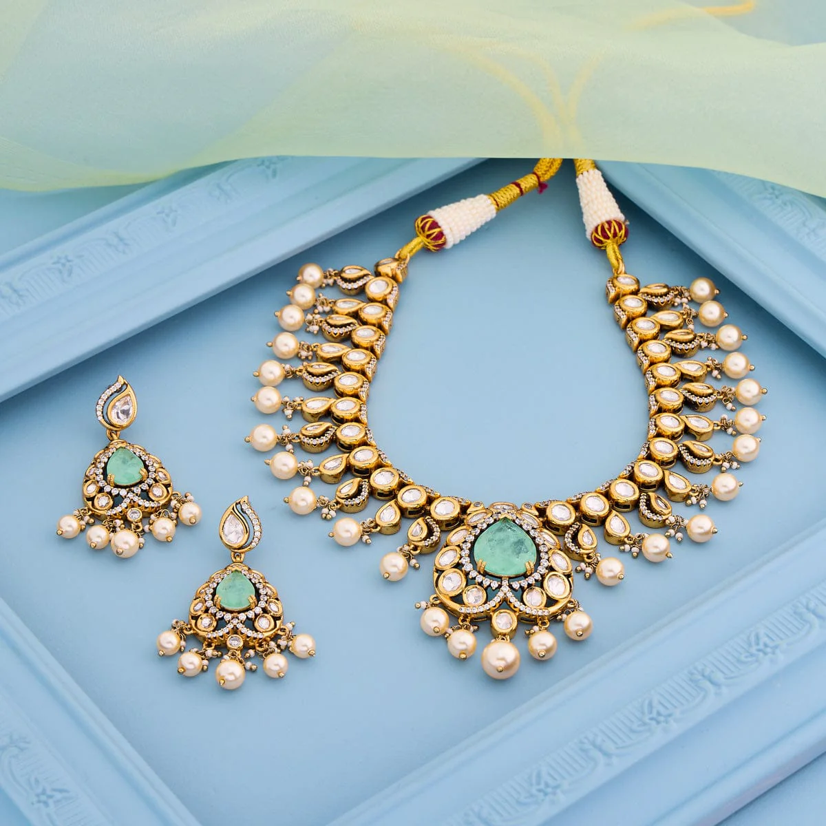Kundan Necklace 195204 - Image 12
