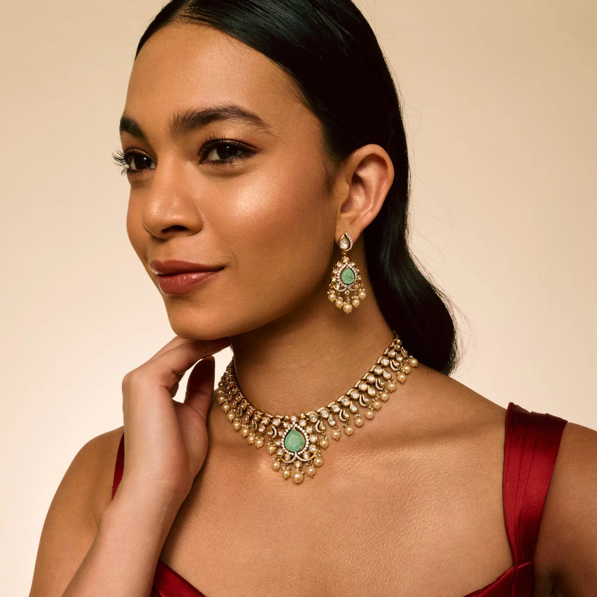 Kundan Necklace 195204 - Image 13