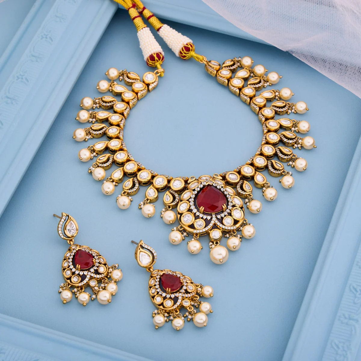 Kundan Necklace 195204 - Image 2
