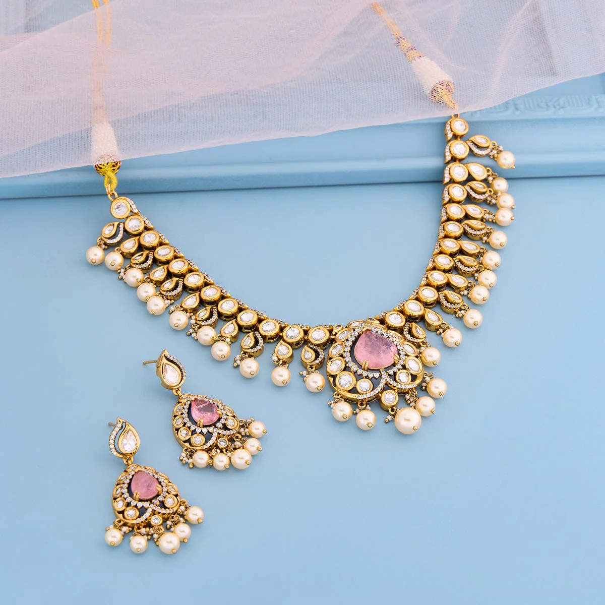 Kundan Necklace 195204 - Image 7