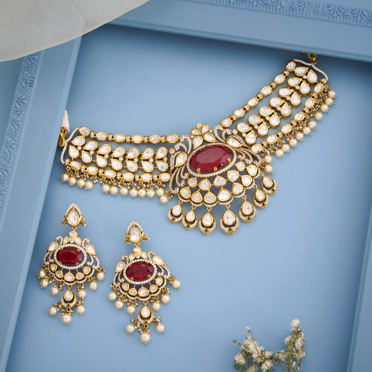 Kundan Necklace 195207 - Image 2