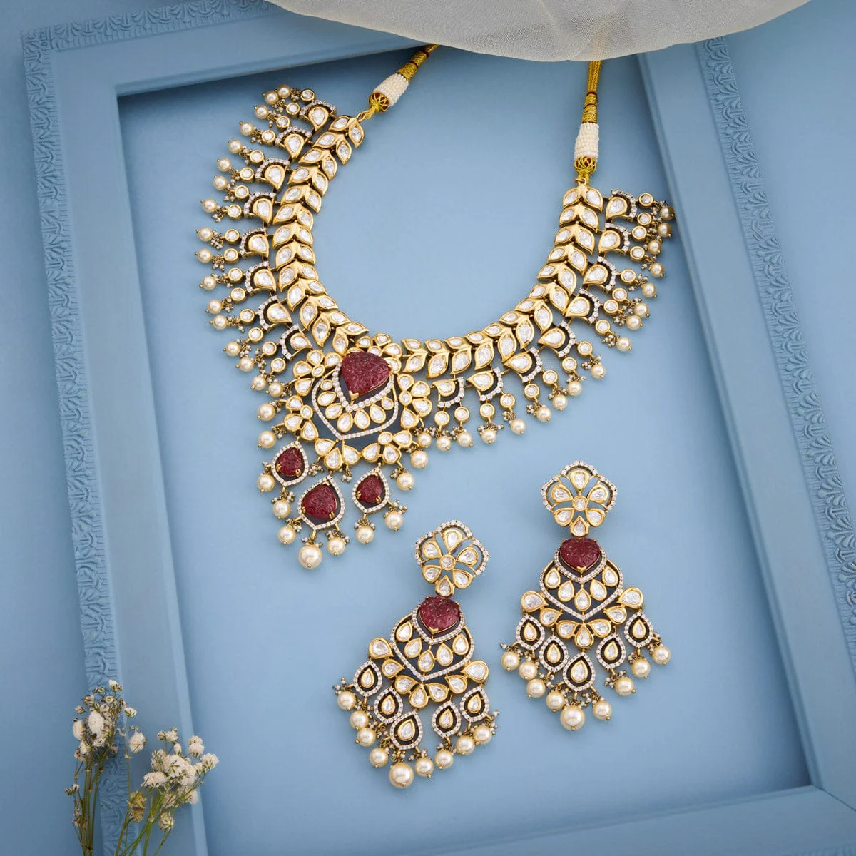 Kundan Necklace 195208 - Image 2