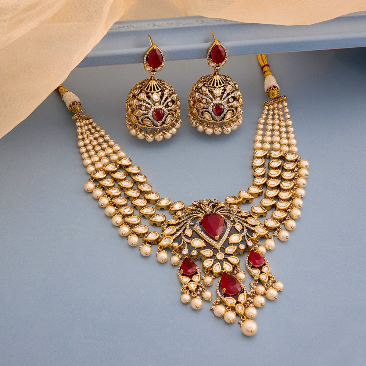 Kundan Necklace 195209 - Image 2