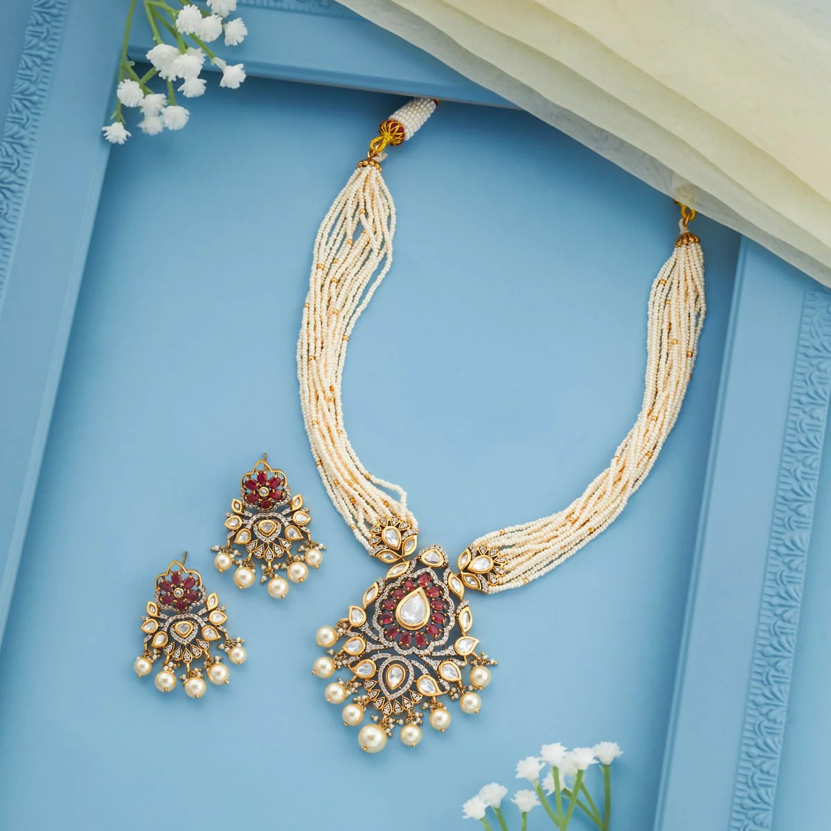 Kundan Necklace 196760 - Image 2