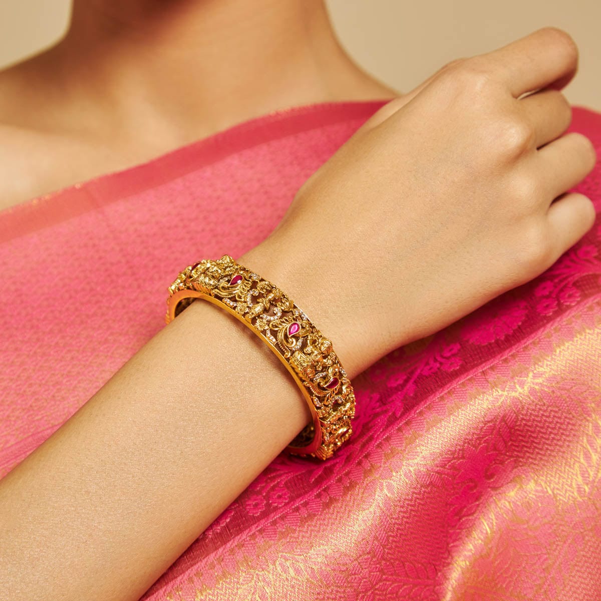 Silver Temple Bangle 162674 - Image 2