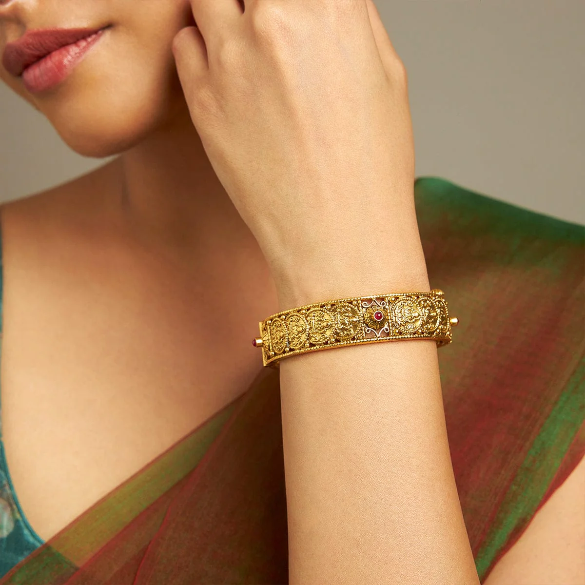 Silver Temple Bangle 164227 - Image 2