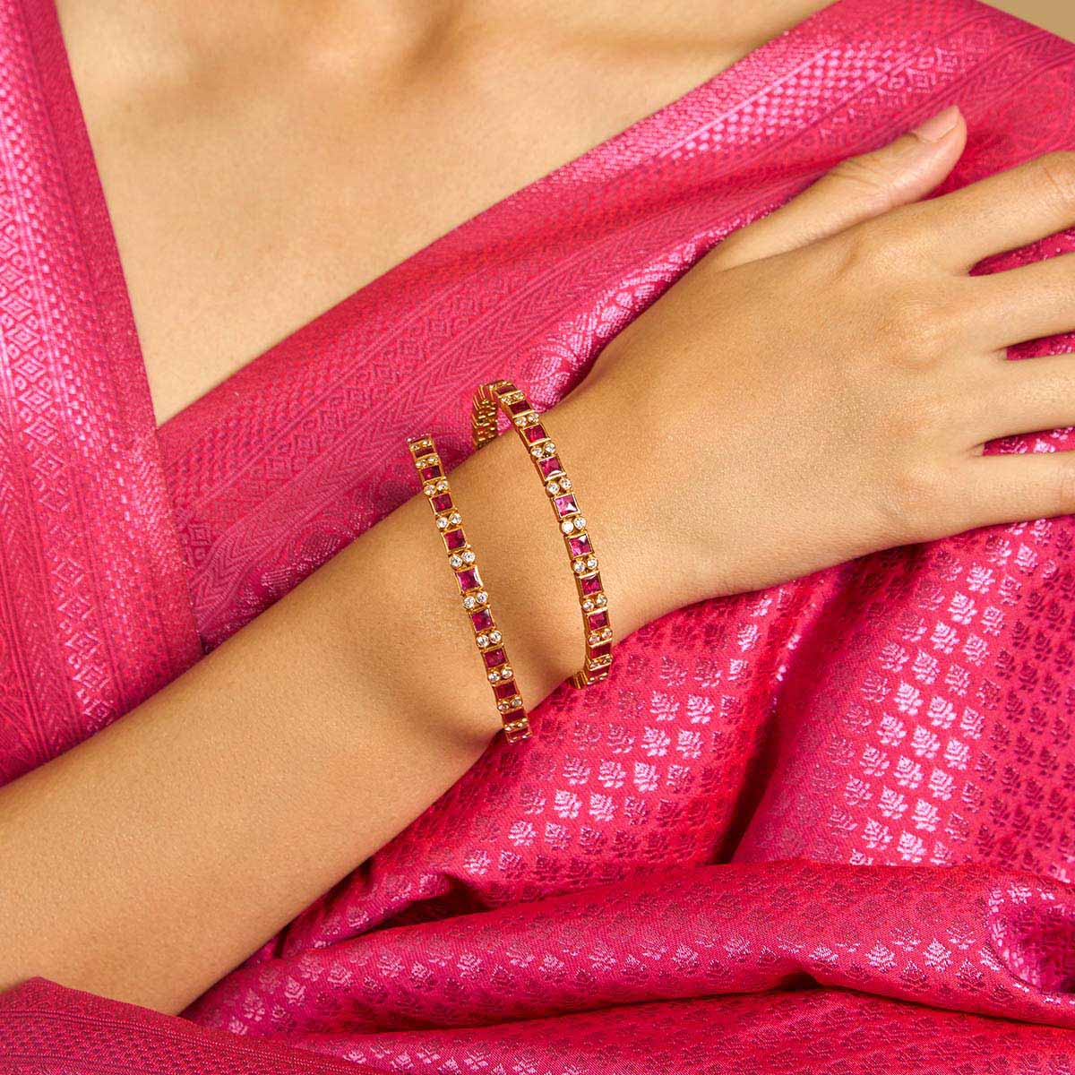 Silver Temple Bangle 172575 - Image 2