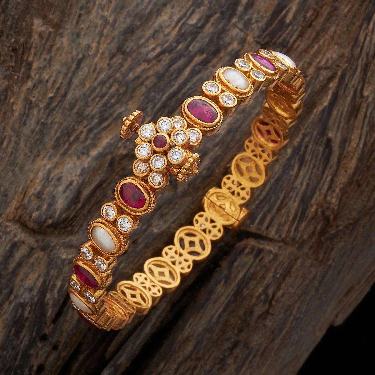 Silver Temple Bangle 173401 - Image 2
