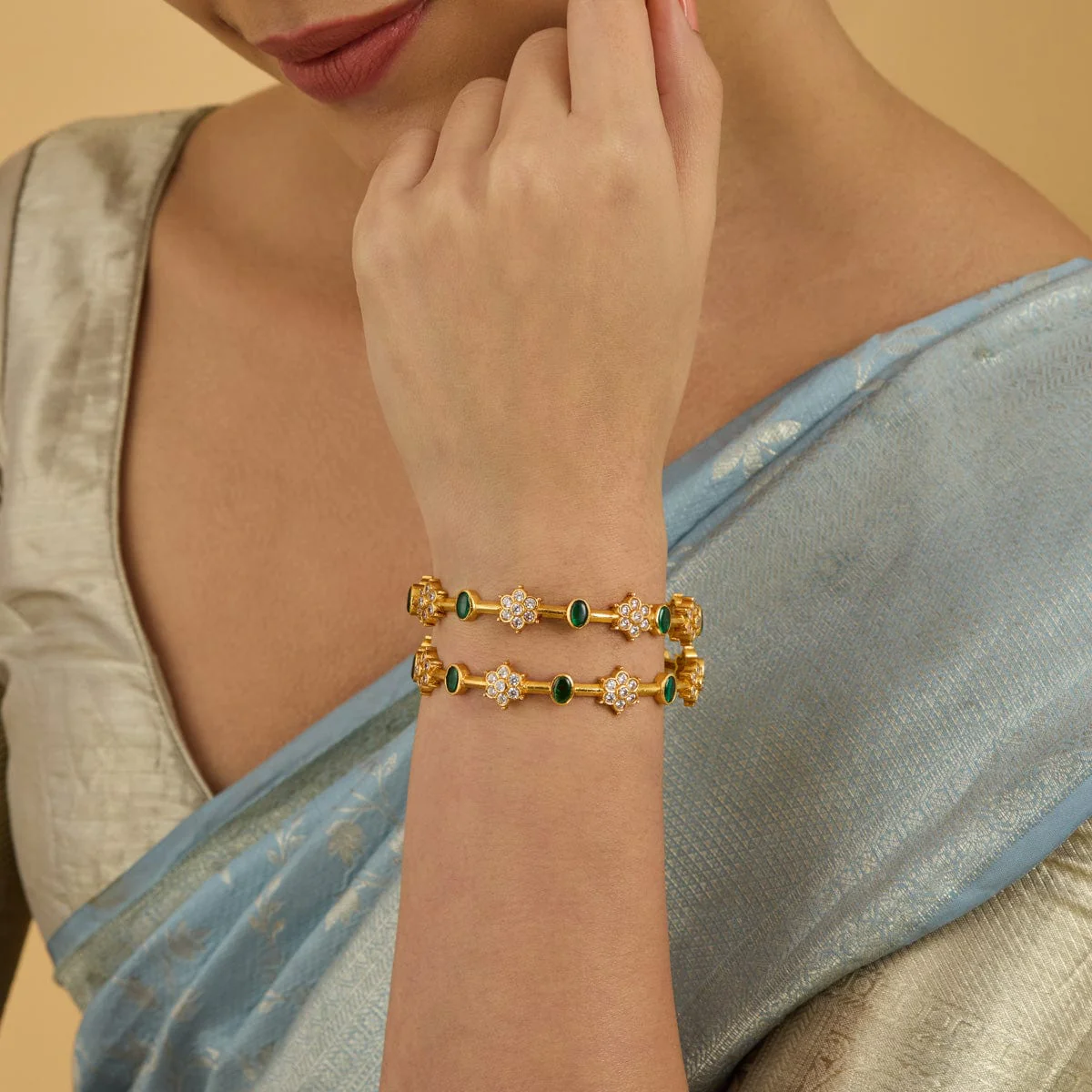 Silver Temple Bangle 179507 - Image 2