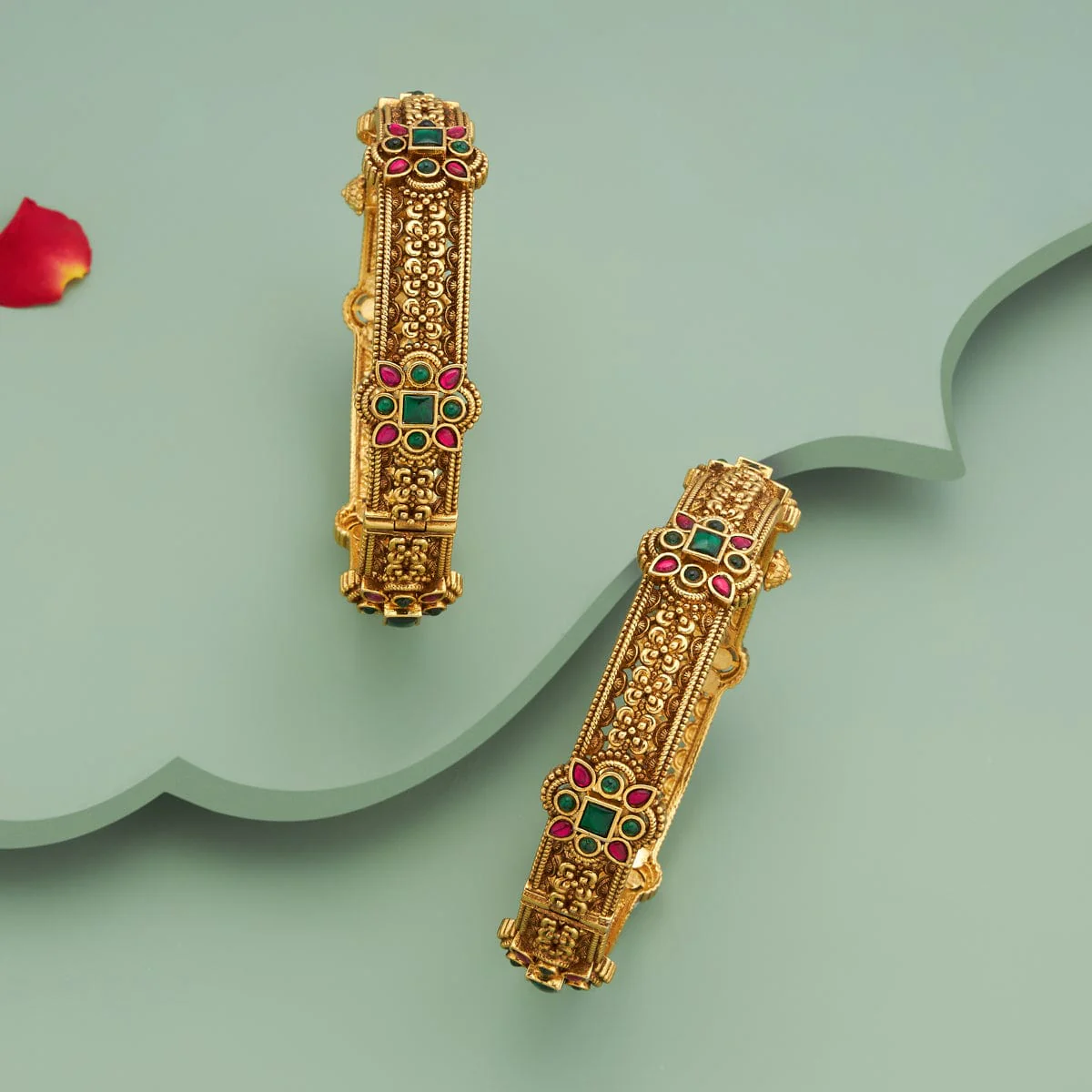 Silver Temple Bangle 185362 - Image 2