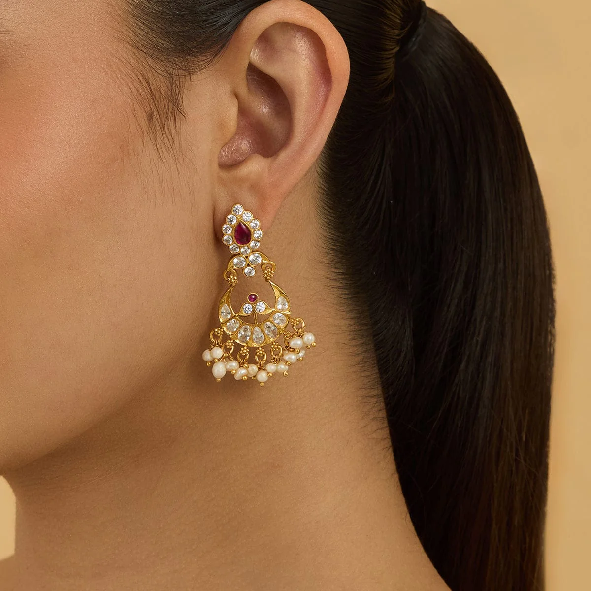 Silver Temple Earring 133410 - Image 2