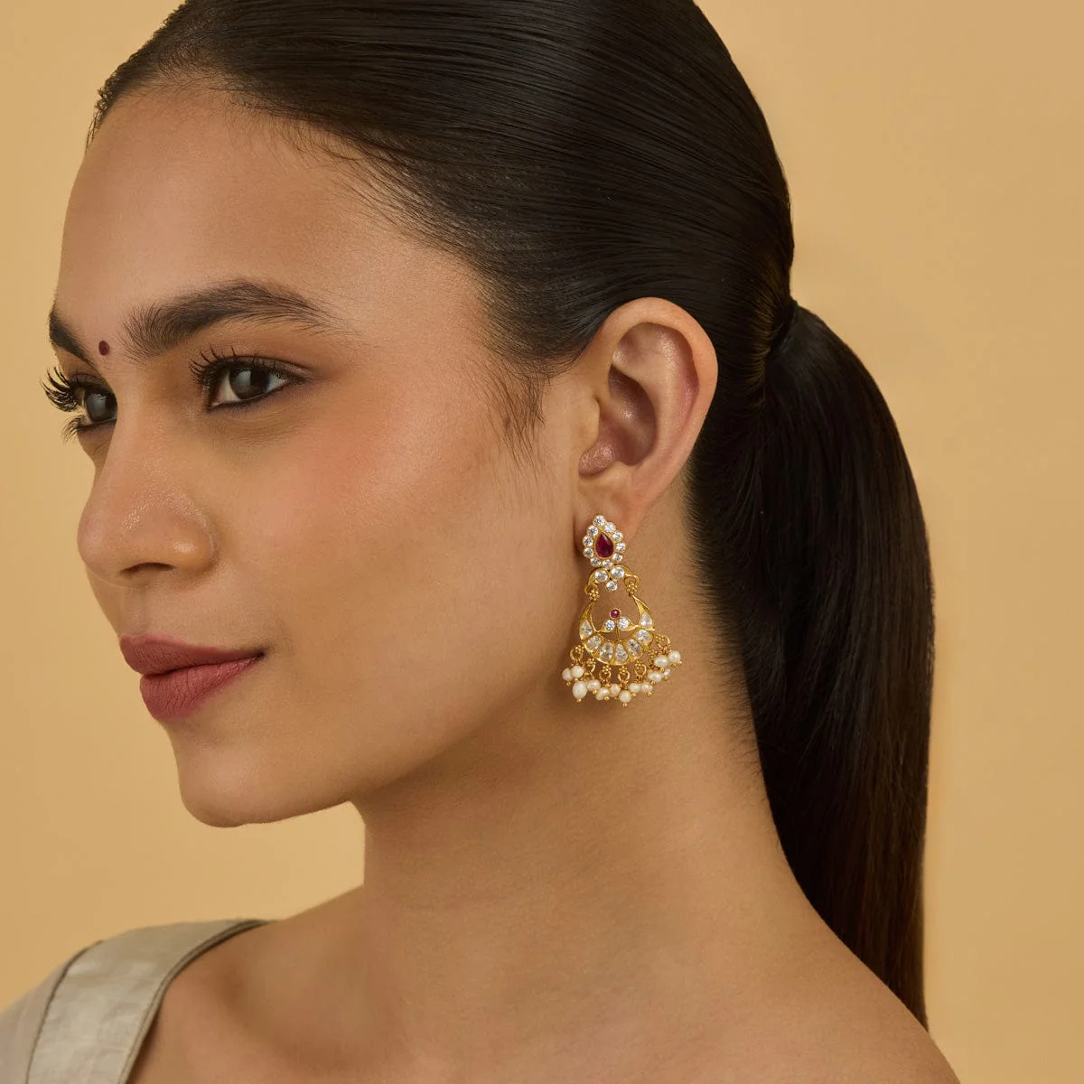 Silver Temple Earring 133410 - Image 3