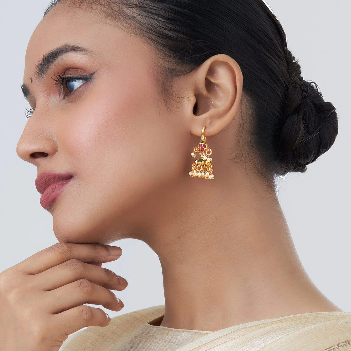 Silver Temple Earring 153412 - Image 3