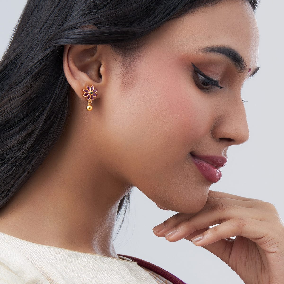 Silver Temple Earring 155172 - Image 3