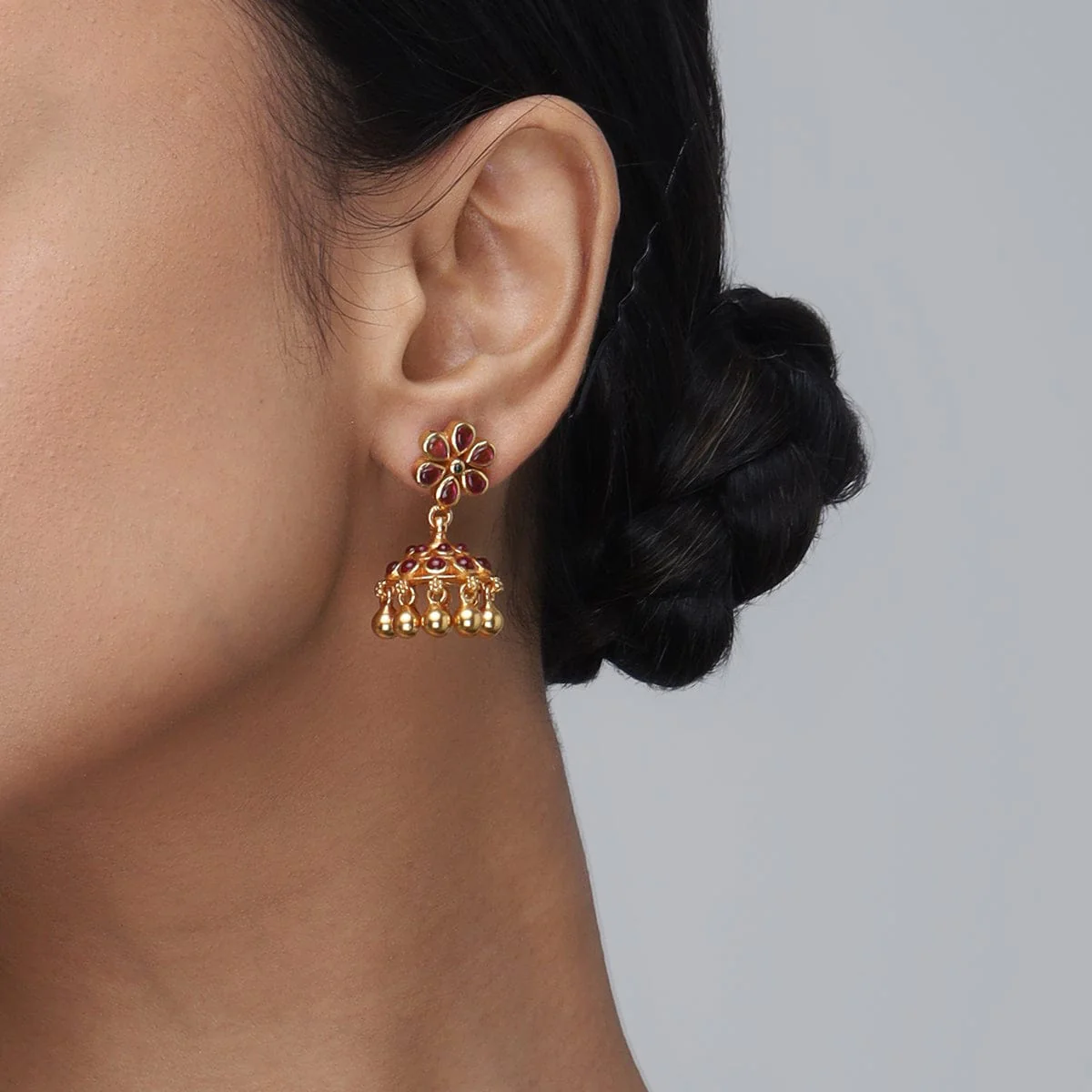 Silver Temple Earring 157456 - Image 2
