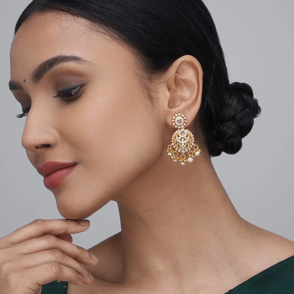 Silver Temple Earring 158383 - Image 3