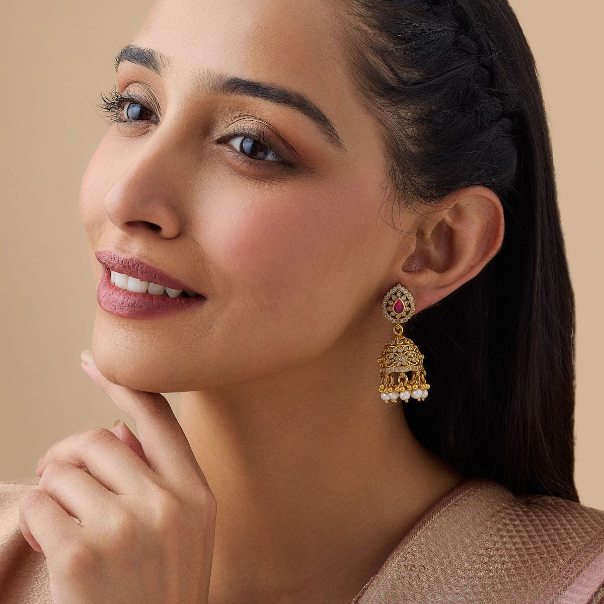 Silver Temple Earring 163708 - Image 2