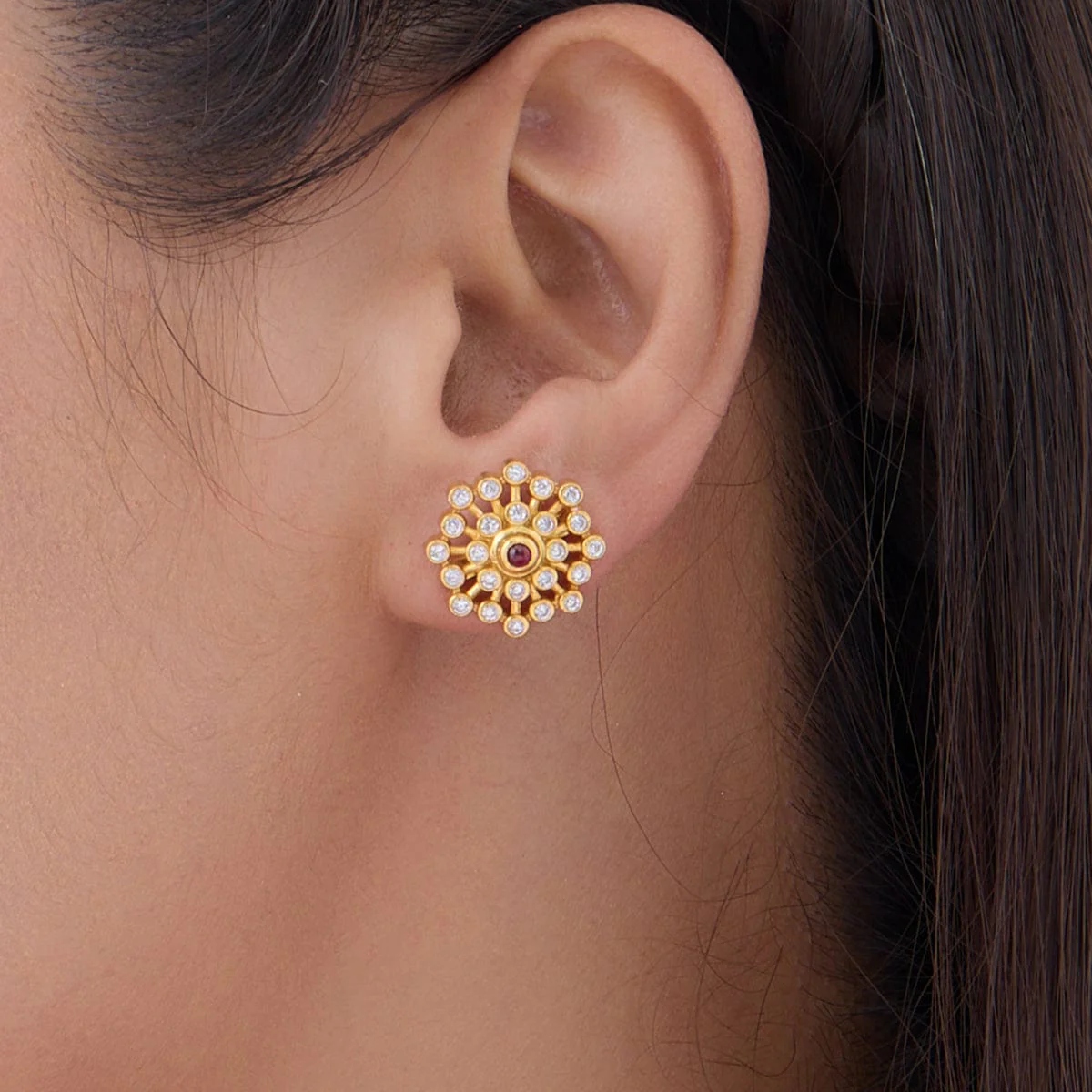 Silver Temple Earring 165767 - Image 2