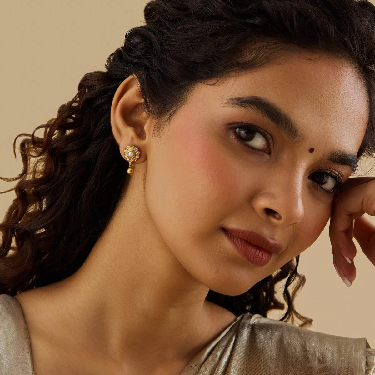 Silver Temple Earring 165973 - Image 3