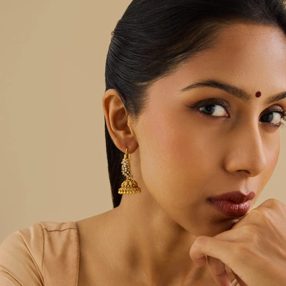 Silver Temple Earring 170615 - Image 2