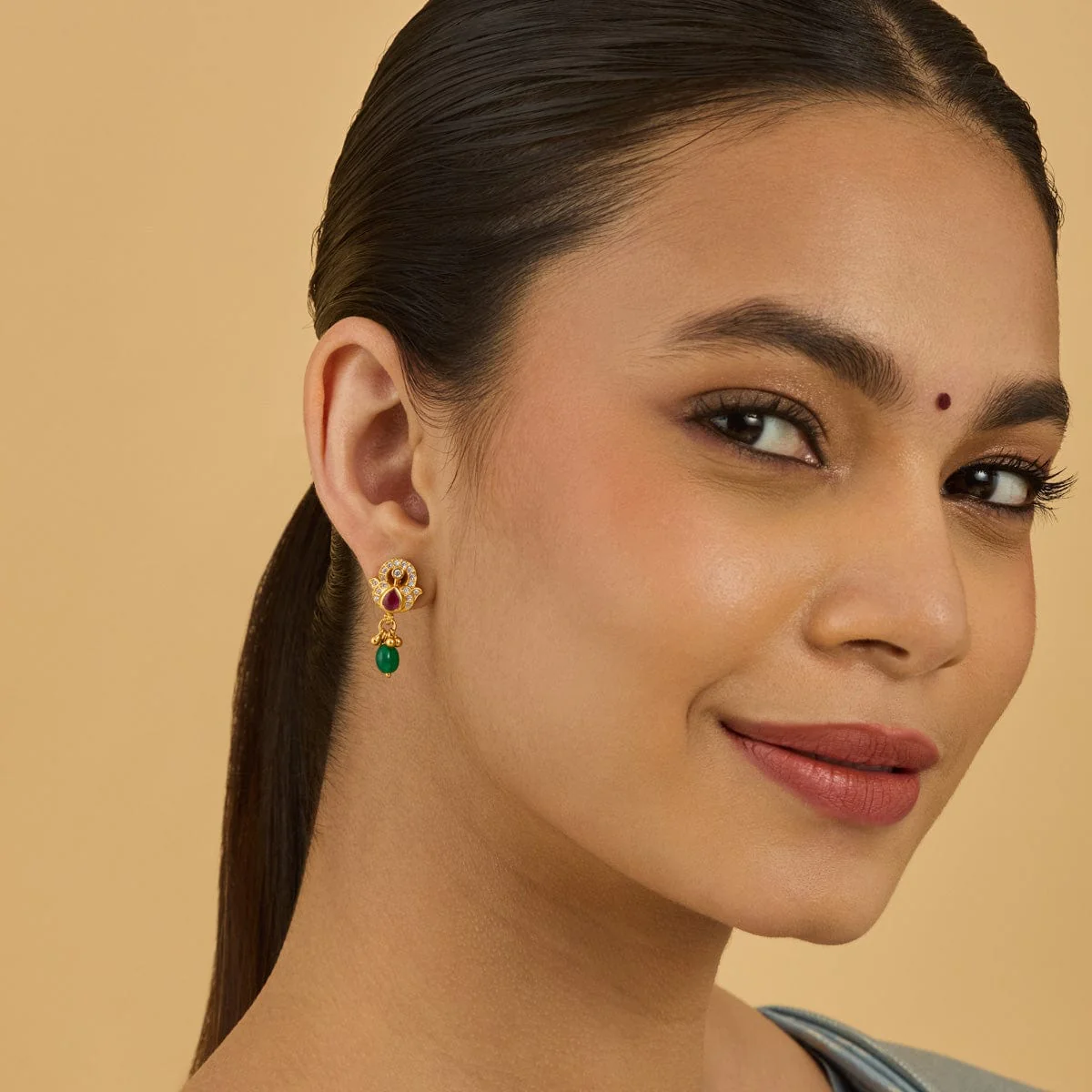 Silver Temple Earring 172547 - Image 3