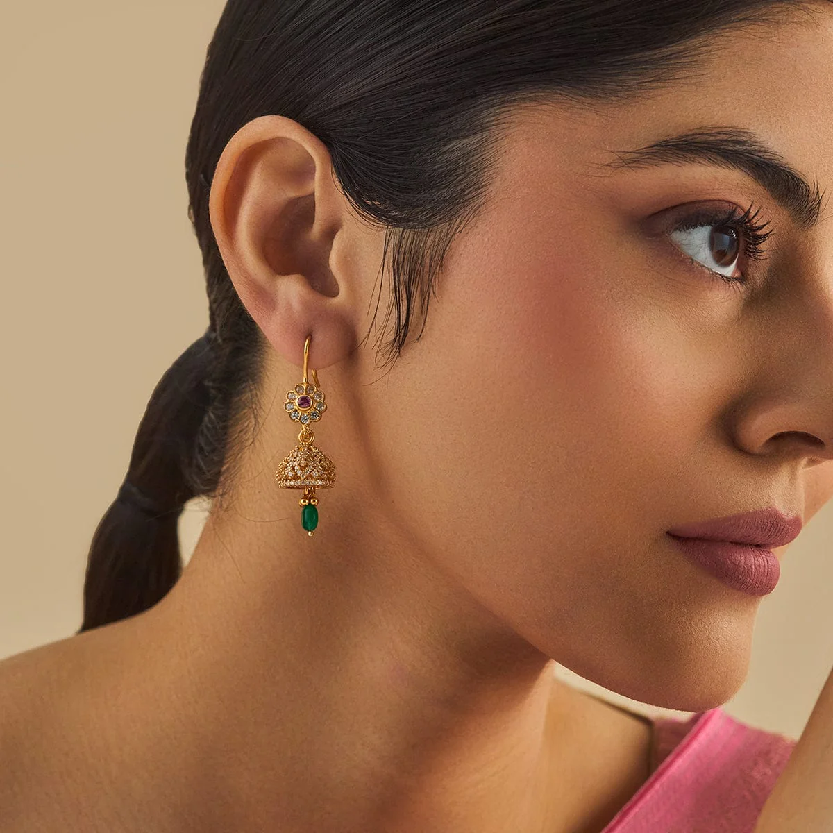 Silver Temple Earring 173396 - Image 2