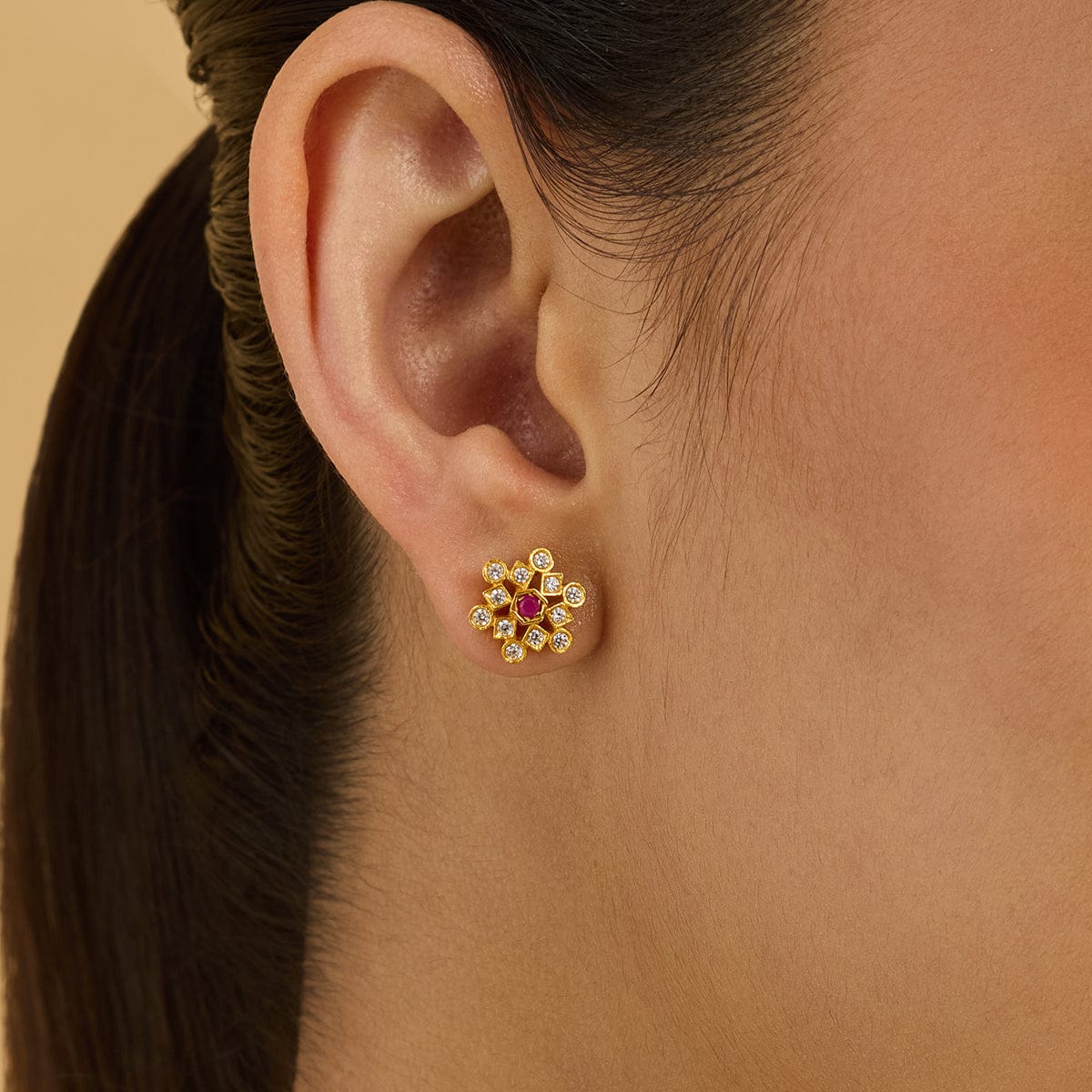 Silver Temple Earring 174079 - Image 2