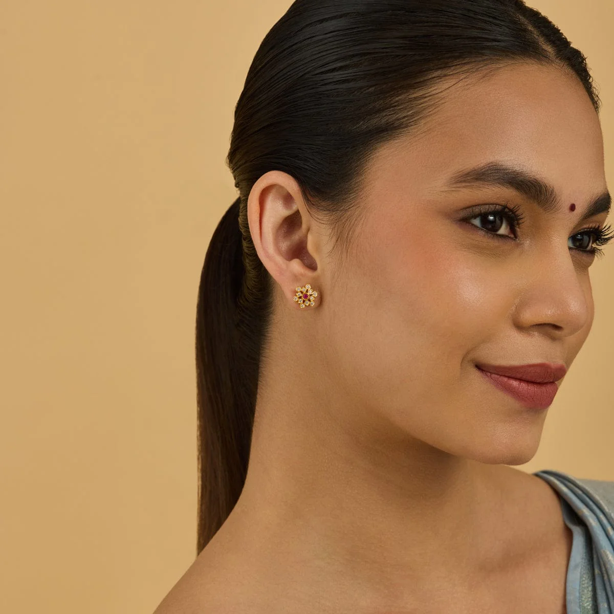 Silver Temple Earring 174079 - Image 3