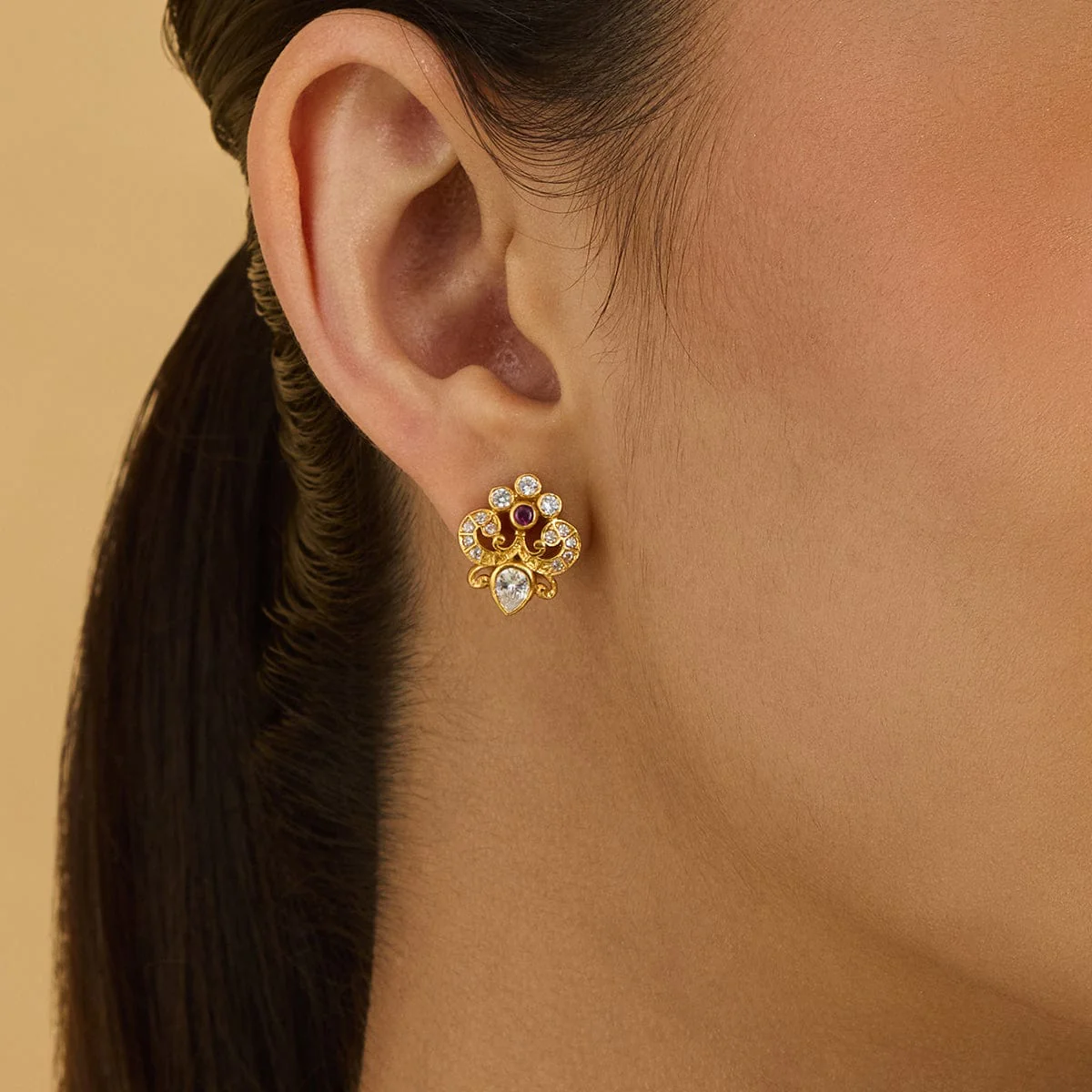 Silver Temple Earring 174251 - Image 2