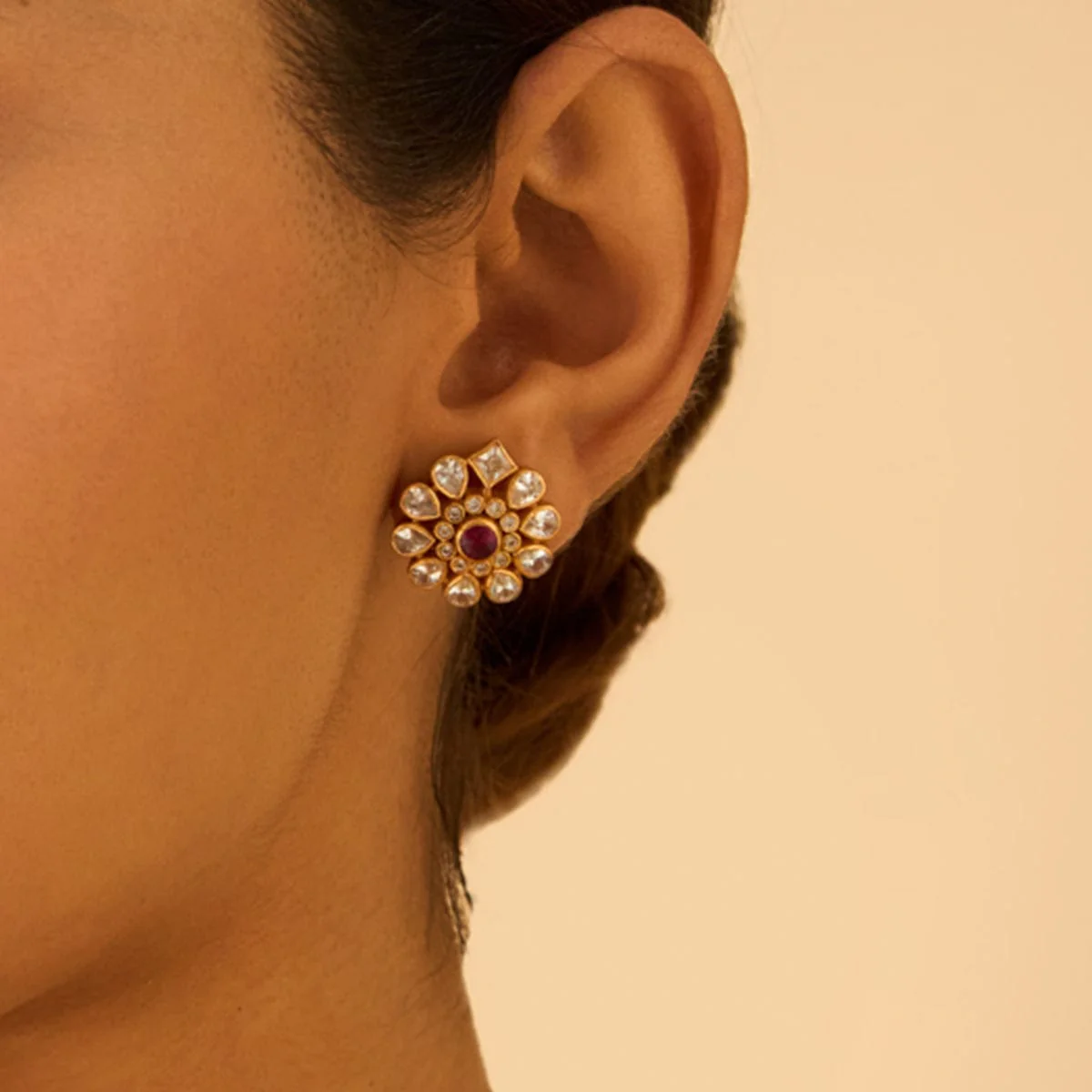 Silver Temple Earring 177351 - Image 2