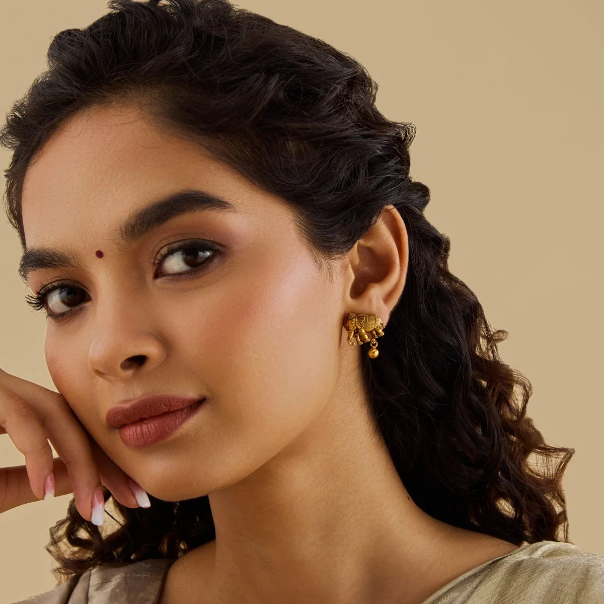 Silver Temple Earring 177413 - Image 3