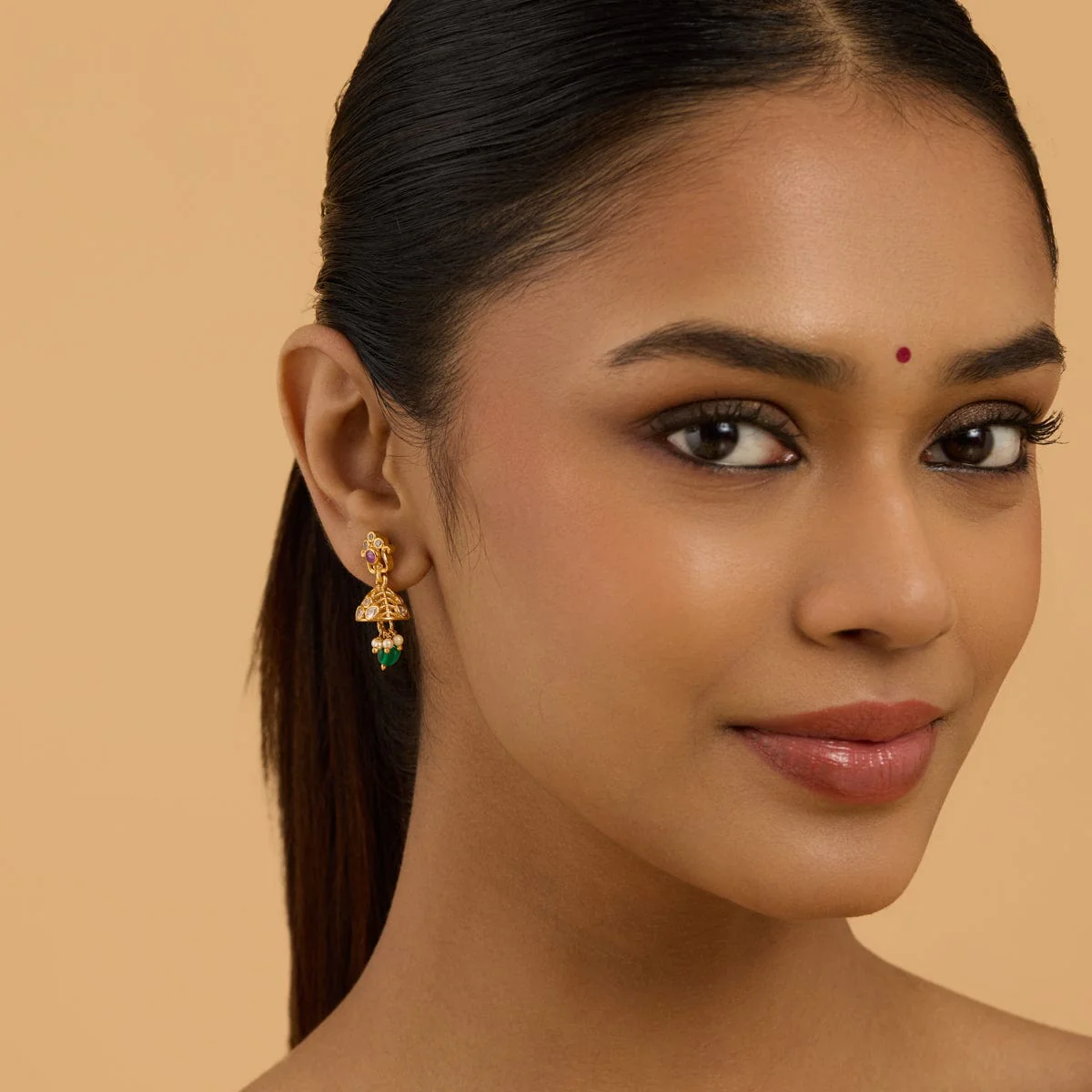 Silver Temple Earring 178057 - Image 2