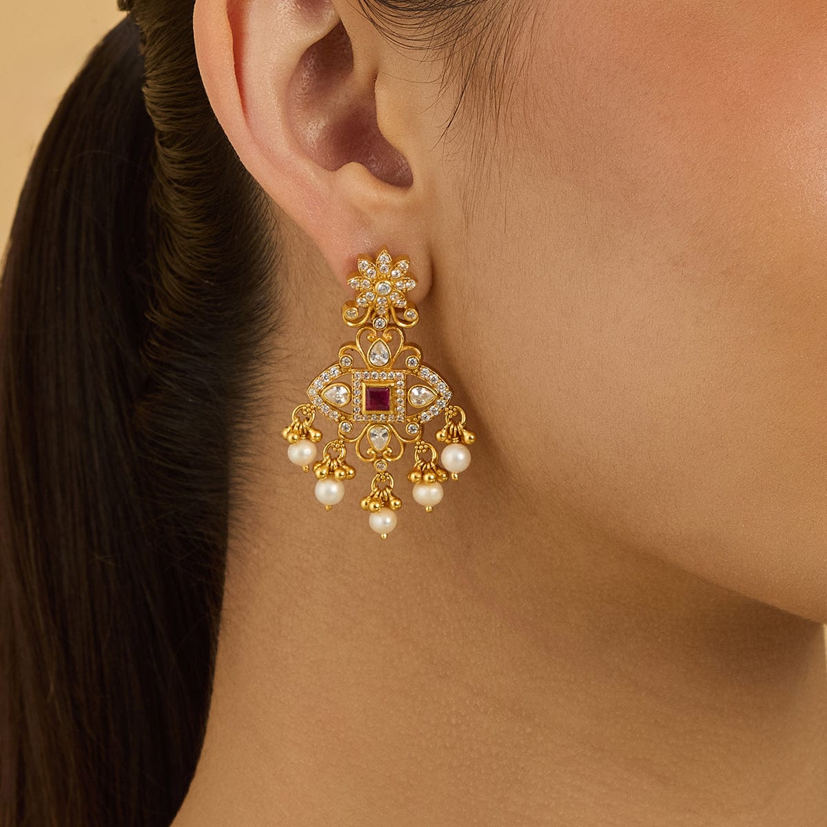 Silver Temple Earring 178149 - Image 2
