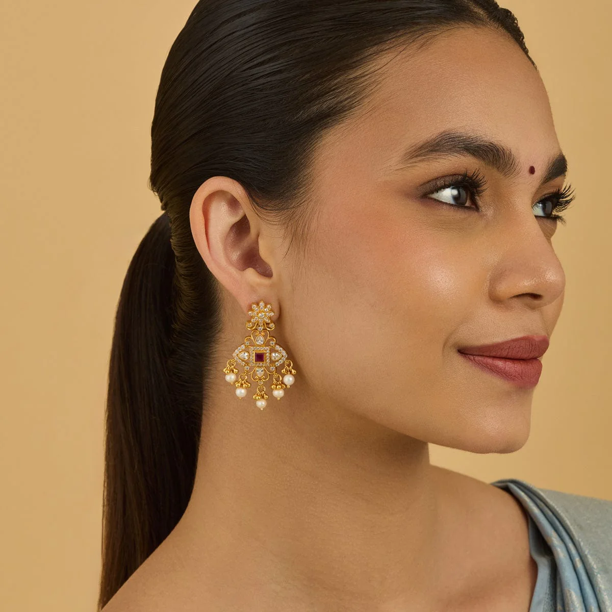 Silver Temple Earring 178149 - Image 3