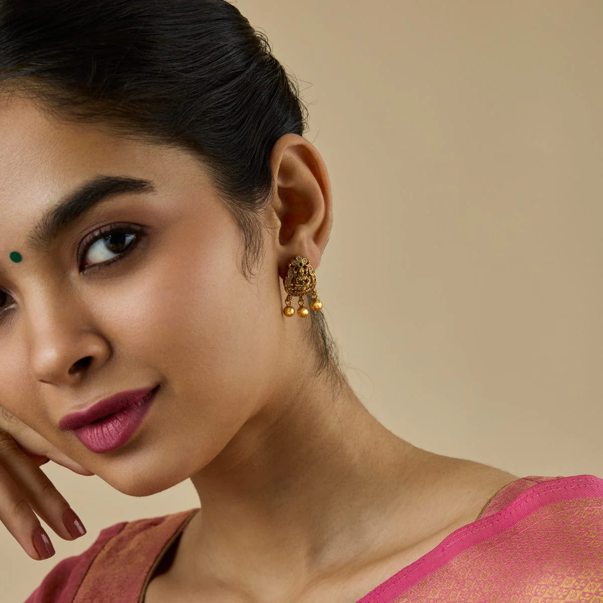 Silver Temple Earring 179593 - Image 3