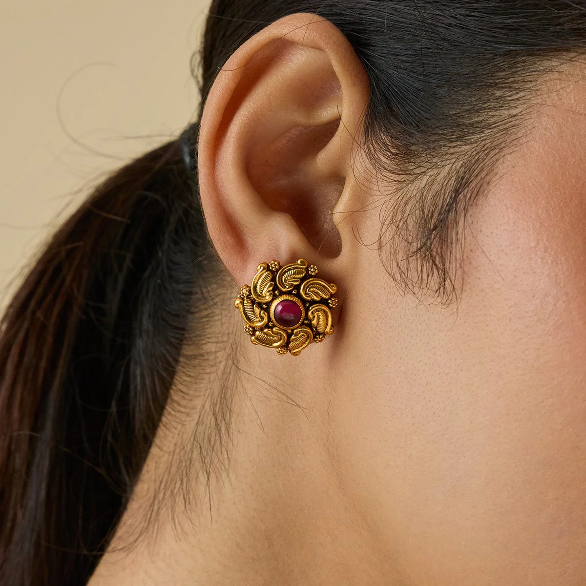 Silver Temple Earring 179595 - Image 2