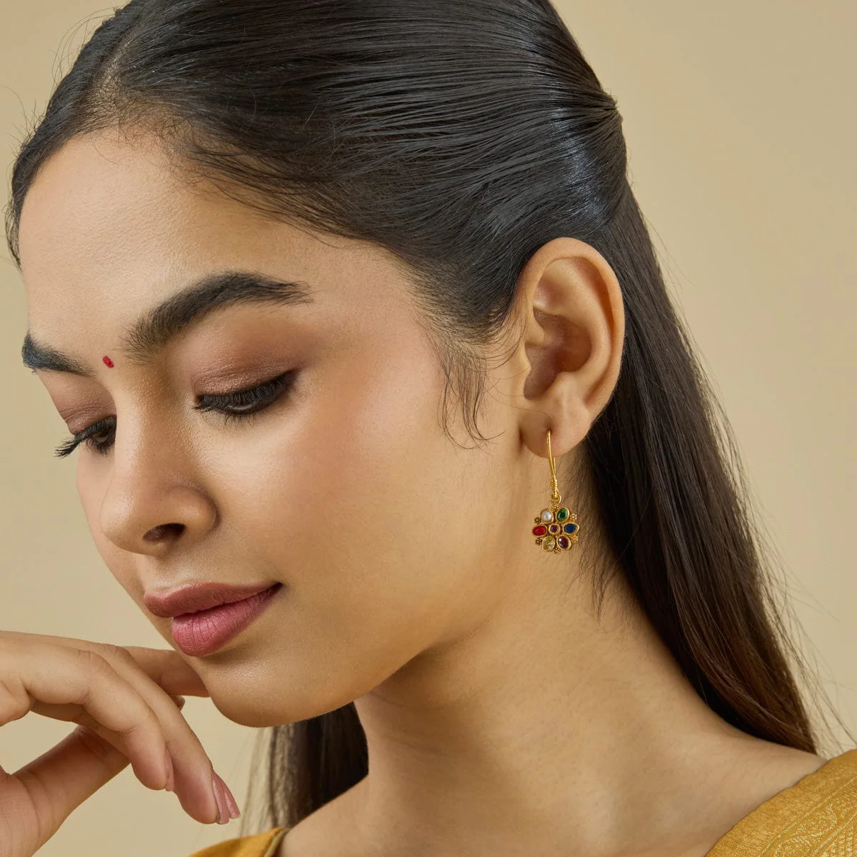 Silver Temple Earring 179597 - Image 3