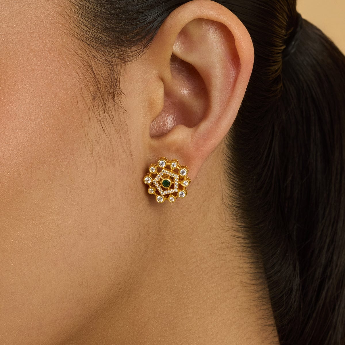 Silver Temple Earring 180486 - Image 2