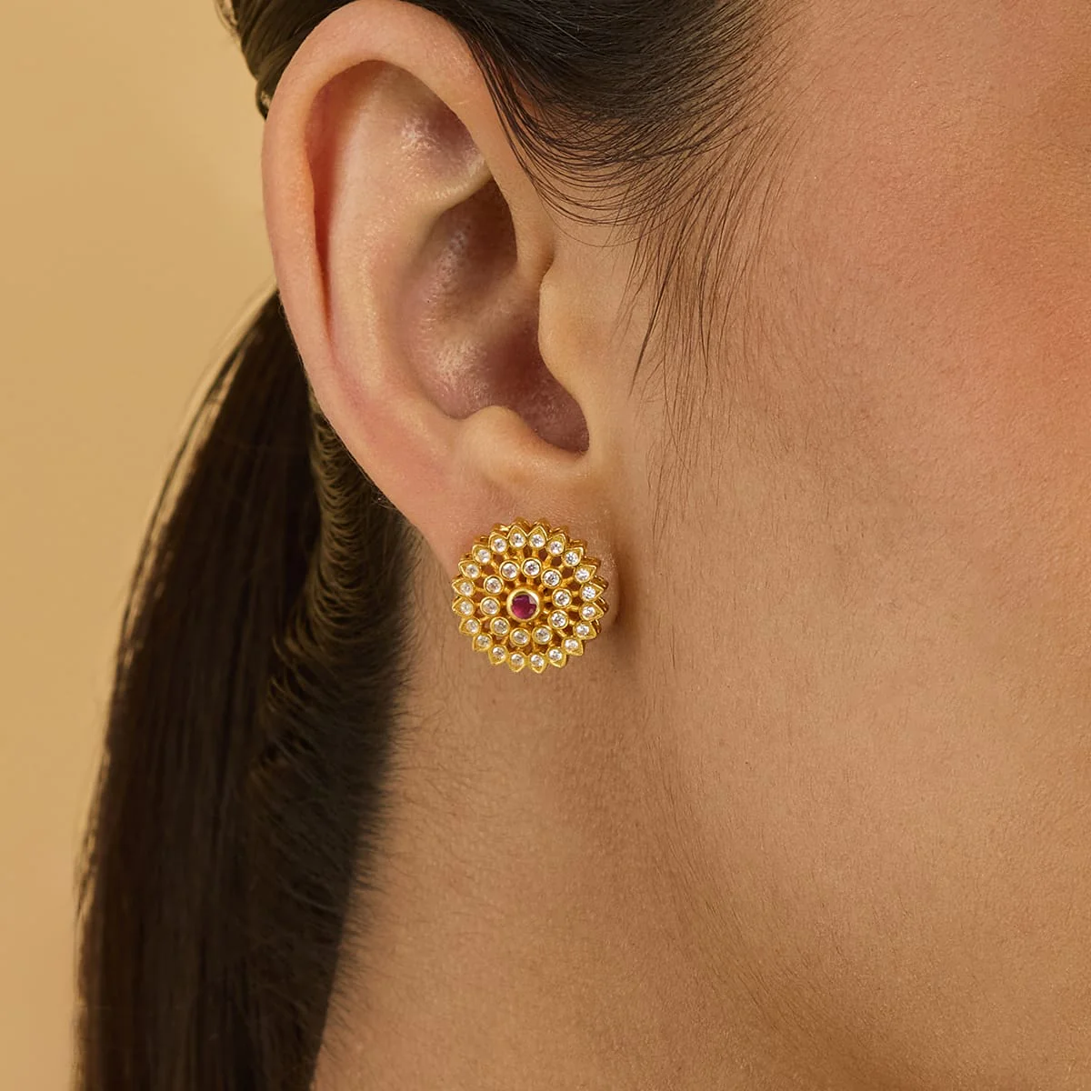 Silver Temple Earring 180487 - Image 2