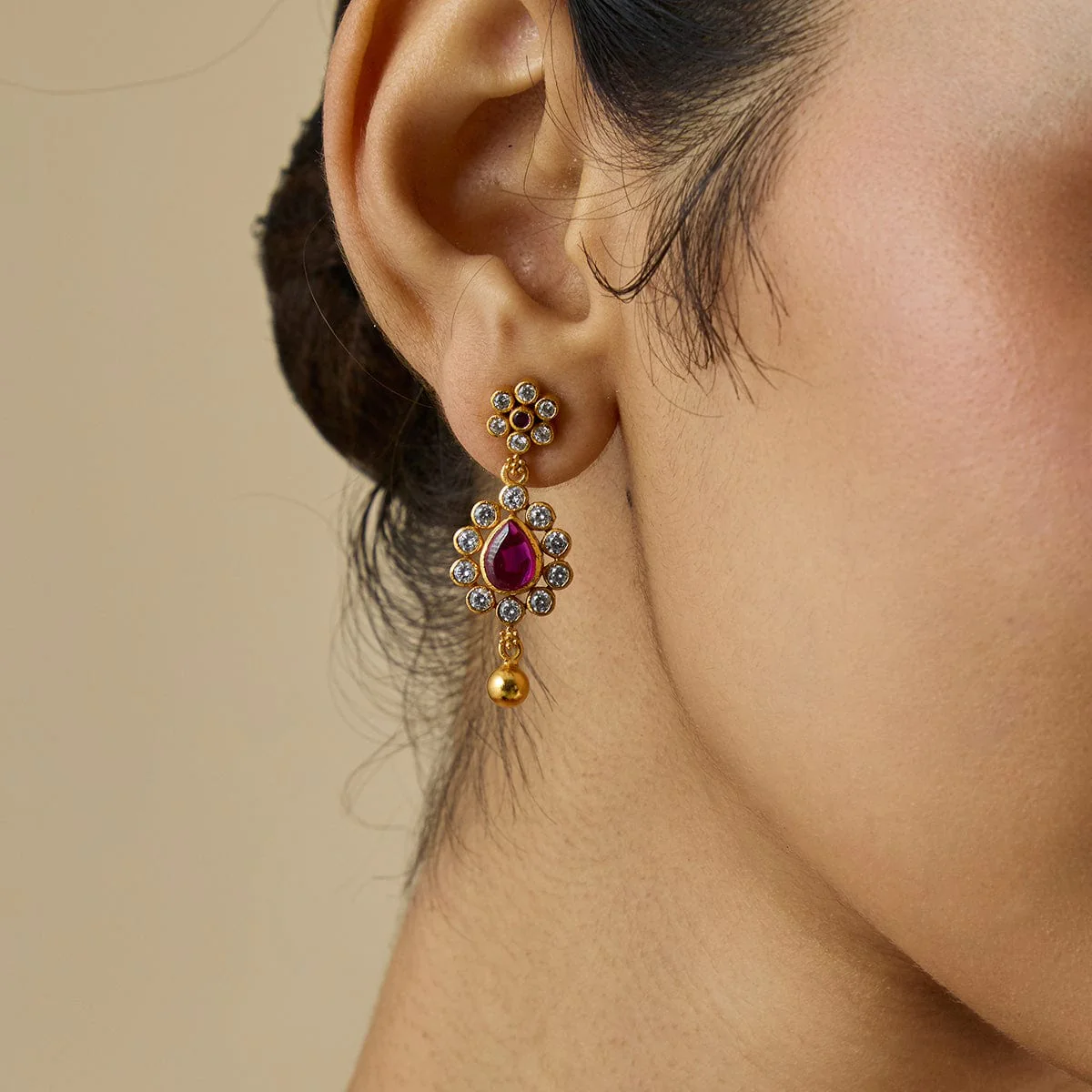 Silver Temple Earring 180489 - Image 2