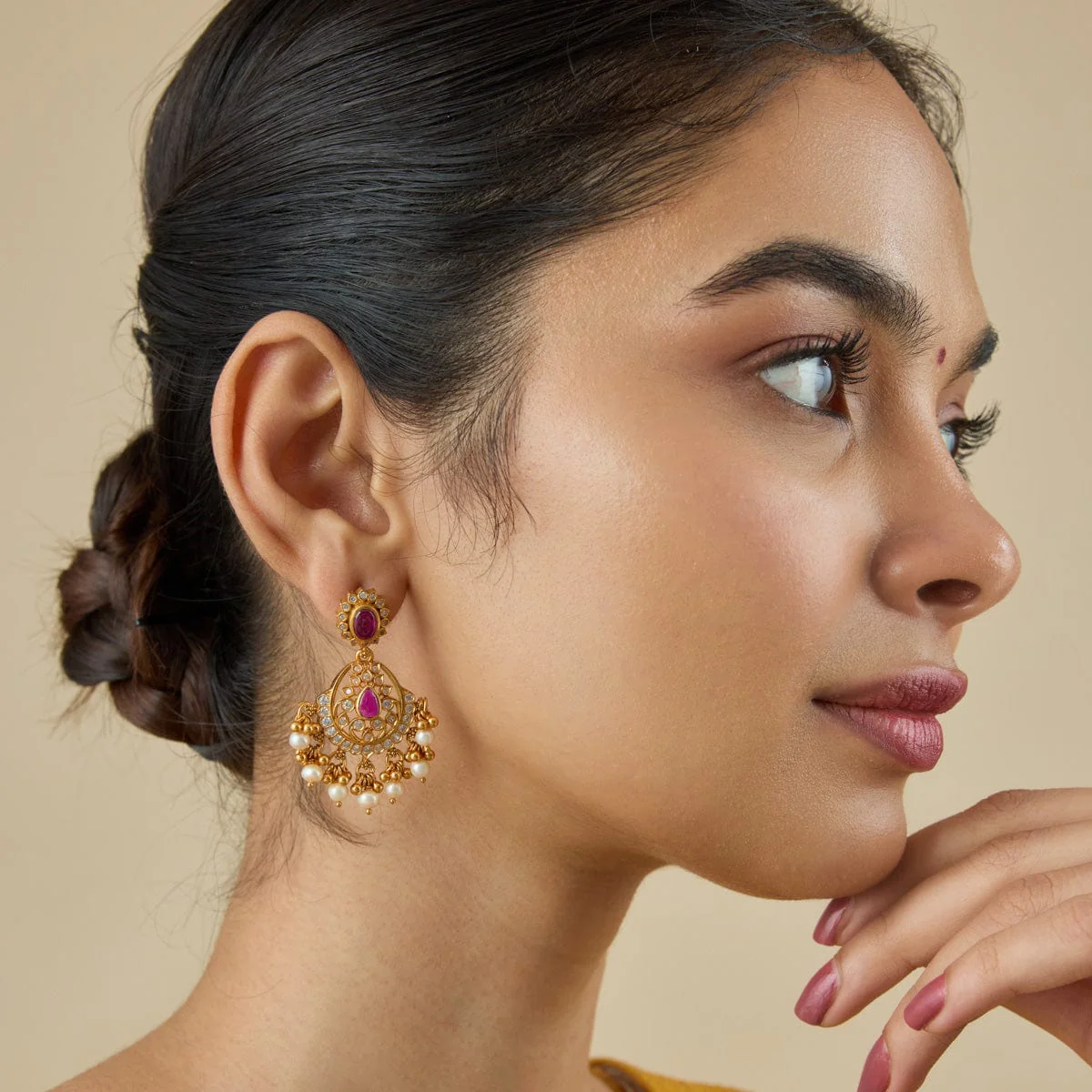Silver Temple Earring 181809 - Image 2