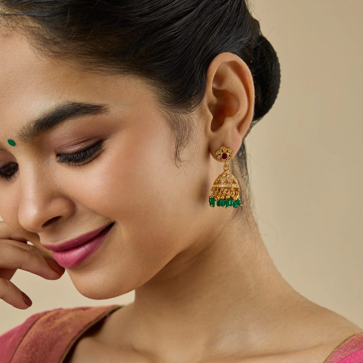 Silver Temple Earring 181818 - Image 2